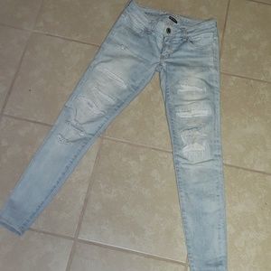 Destroyed Super stretch super low jeggings